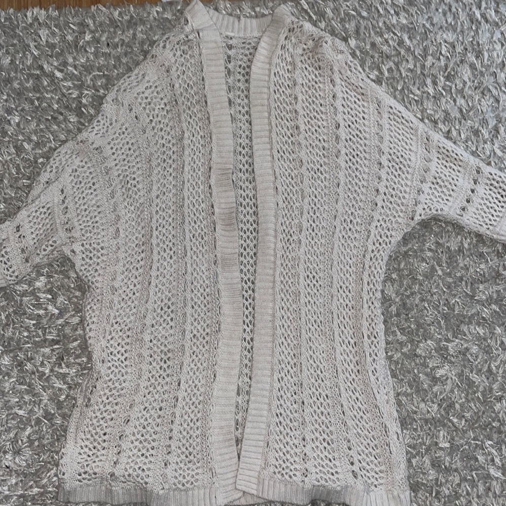 Cream knitted cardigan, size large